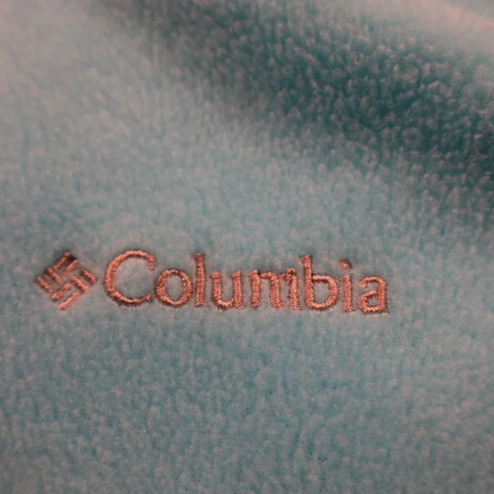 Columbia full zip fleece jacket girl's large baby blue‎